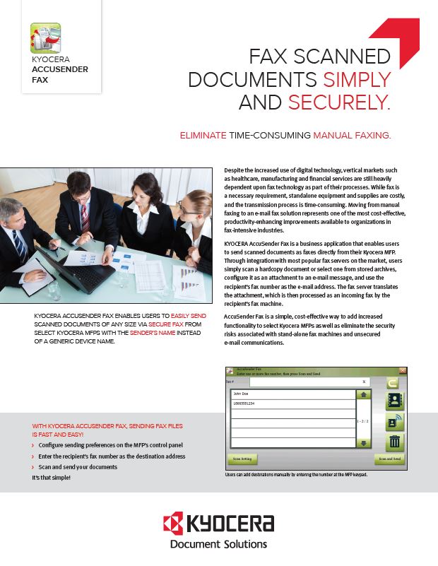 Kyocera, Software, Capture, Distribution, Accusender Fax, Alexander's Office Center