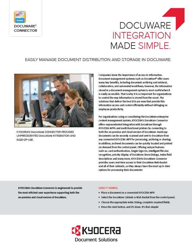 Kyocera, Software, Document Management, Docuware Connector, Alexander's Office Center