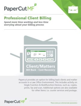 Papercut, Mf, Professional Client Billing, Alexander's Office Center