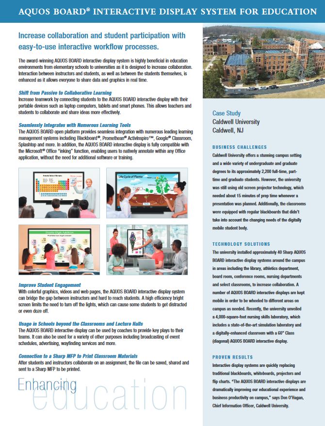 Sharp, Aquos Board, Education, Alexander's Office Center