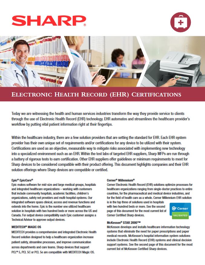 Sharp, Healthcare, Ehr, Emr, Application Compatibility, Alexander's Office Center